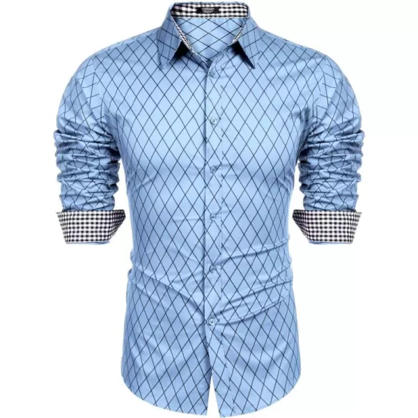 COOFANDY Men's Business Dress Shirt Long Sleeve Slim Fit Casual Button Down Shirt