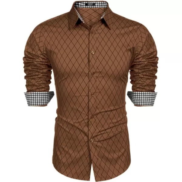 COOFANDY Men's Business Dress Shirt Long Sleeve Slim Fit Casual Button Down Shirt