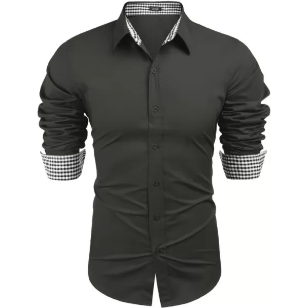 COOFANDY Men's Business Dress Shirt Long Sleeve Slim Fit Casual Button Down Shirt