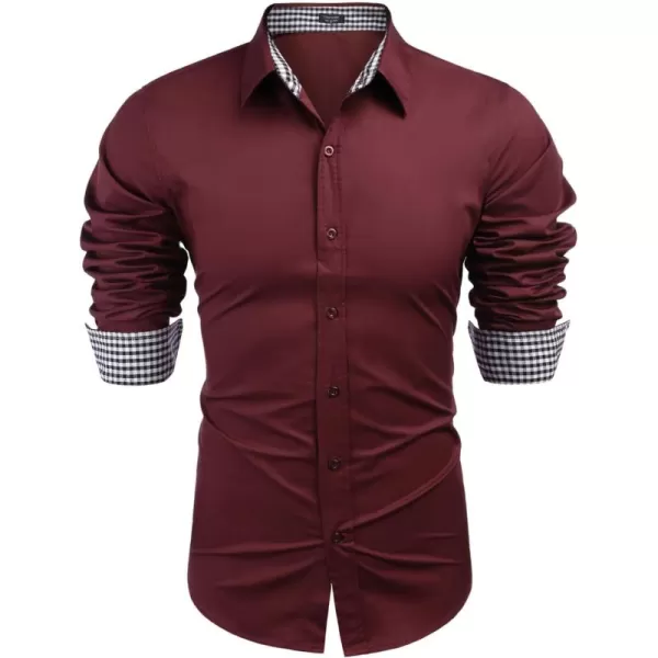 COOFANDY Men's Business Dress Shirt Long Sleeve Slim Fit Casual Button Down Shirt