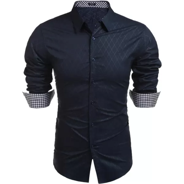 COOFANDY Men's Business Dress Shirt Long Sleeve Slim Fit Casual Button Down Shirt