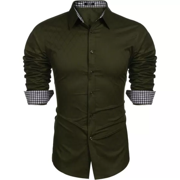 COOFANDY Men's Business Dress Shirt Long Sleeve Slim Fit Casual Button Down Shirt