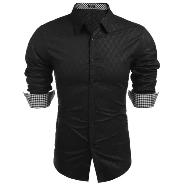 COOFANDY Men's Business Dress Shirt Long Sleeve Slim Fit Casual Button Down Shirt