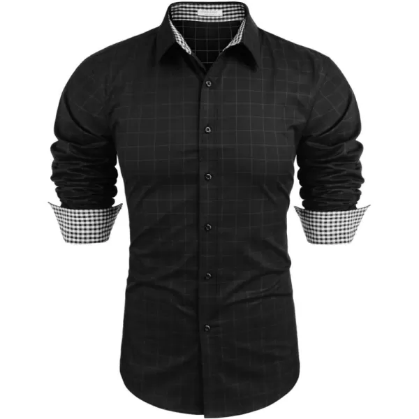 COOFANDY Men's Business Dress Shirt Long Sleeve Slim Fit Casual Button Down Shirt