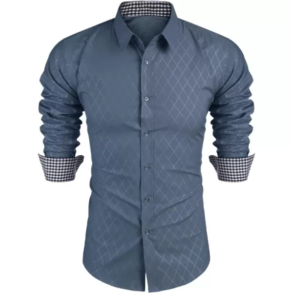 COOFANDY Men's Business Dress Shirt Long Sleeve Slim Fit Casual Button Down Shirt