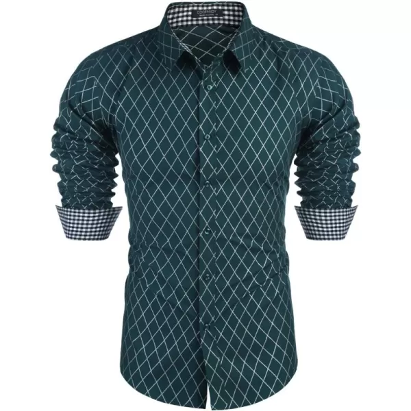 COOFANDY Men's Business Dress Shirt Long Sleeve Slim Fit Casual Button Down Shirt
