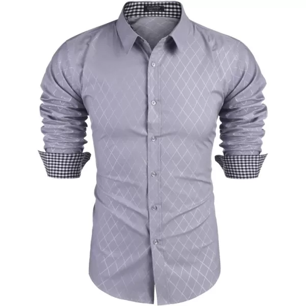 COOFANDY Men's Business Dress Shirt Long Sleeve Slim Fit Casual Button Down Shirt
