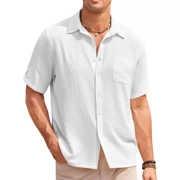 COOFANDY Men's Casual Button Down Short Sleeve Shirts Textured Summer Beach Shirt