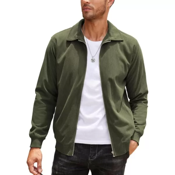 COOFANDY Men's Casual Corduroy Jacket Lightweight Bomber Style Shirt Jacket Vintage Coat