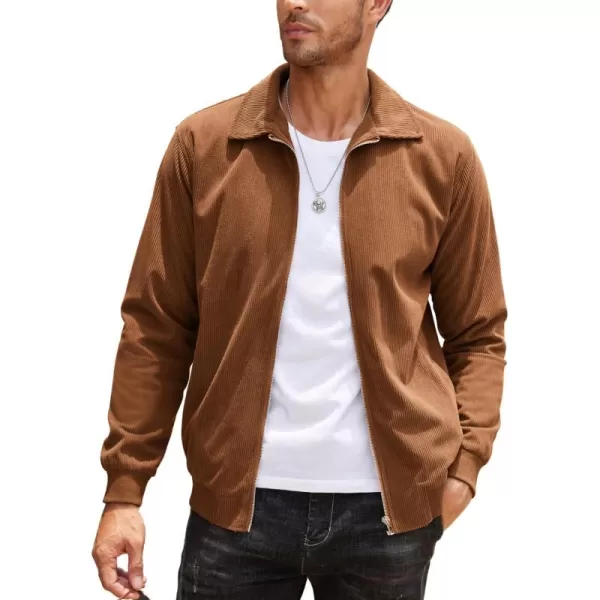 COOFANDY Men's Casual Corduroy Jacket Lightweight Bomber Style Shirt Jacket Vintage Coat