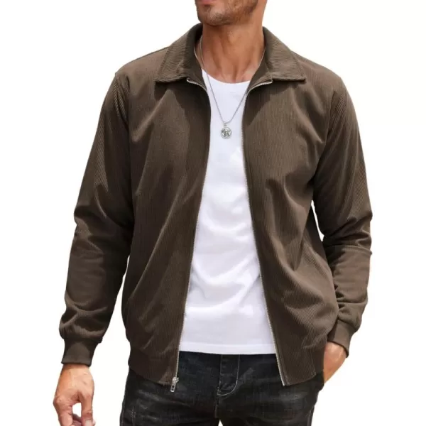 COOFANDY Men's Casual Corduroy Jacket Lightweight Bomber Style Shirt Jacket Vintage Coat