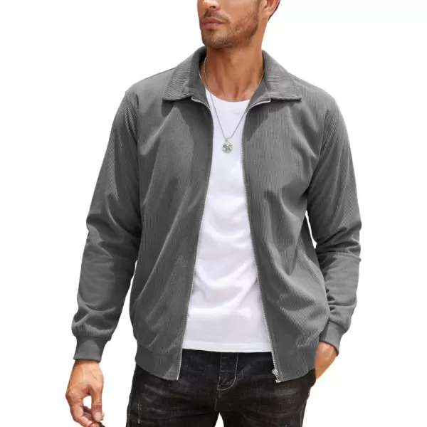 COOFANDY Men's Casual Corduroy Jacket Lightweight Bomber Style Shirt Jacket Vintage Coat