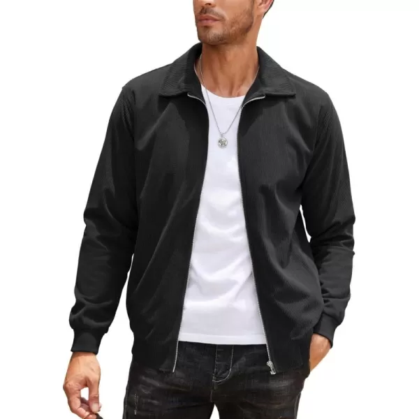COOFANDY Men's Casual Corduroy Jacket Lightweight Bomber Style Shirt Jacket Vintage Coat