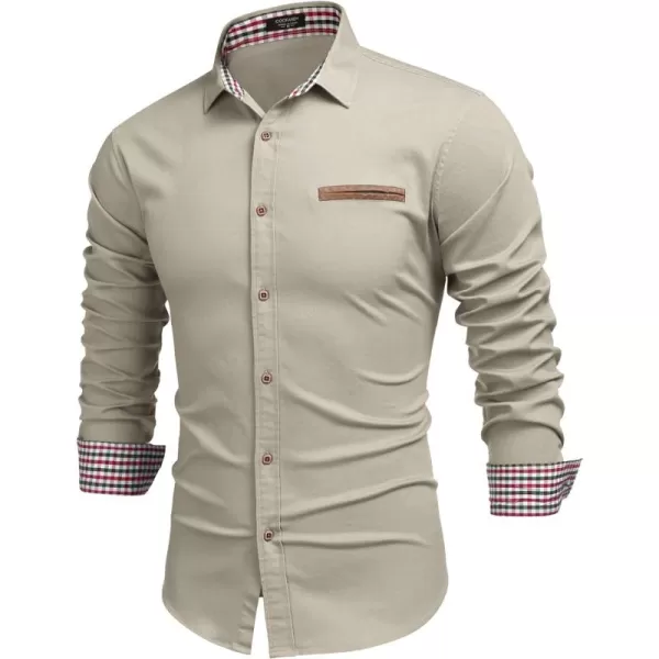 COOFANDY Men's Casual Dress Shirt Button Down Shirts Long-Sleeve Denim Work Shirt
