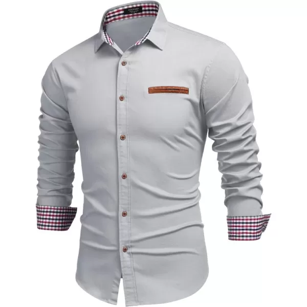 COOFANDY Men's Casual Dress Shirt Button Down Shirts Long-Sleeve Denim Work Shirt