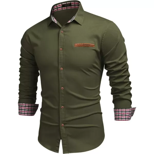 COOFANDY Men's Casual Dress Shirt Button Down Shirts Long-Sleeve Denim Work Shirt