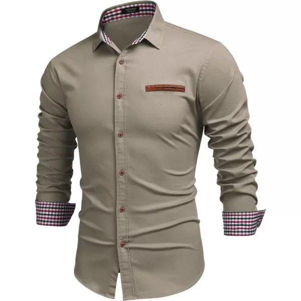 COOFANDY Men's Casual Dress Shirt Button Down Shirts Long-Sleeve Denim Work Shirt