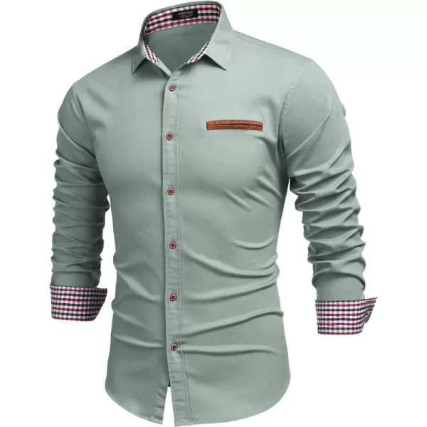 COOFANDY Men's Casual Dress Shirt Button Down Shirts Long-Sleeve Denim Work Shirt