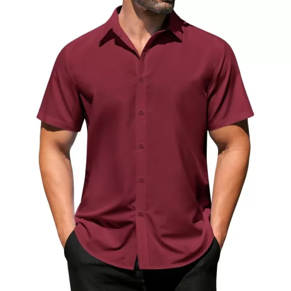 COOFANDY Men's Casual Dress Shirts Short Sleeve Wrinkle Free Casual Button Down Shirts