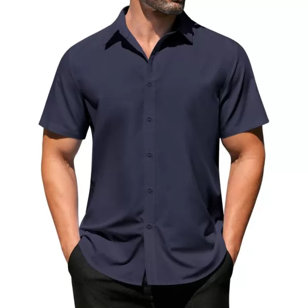 COOFANDY Men's Casual Dress Shirts Short Sleeve Wrinkle Free Casual Button Down Shirts