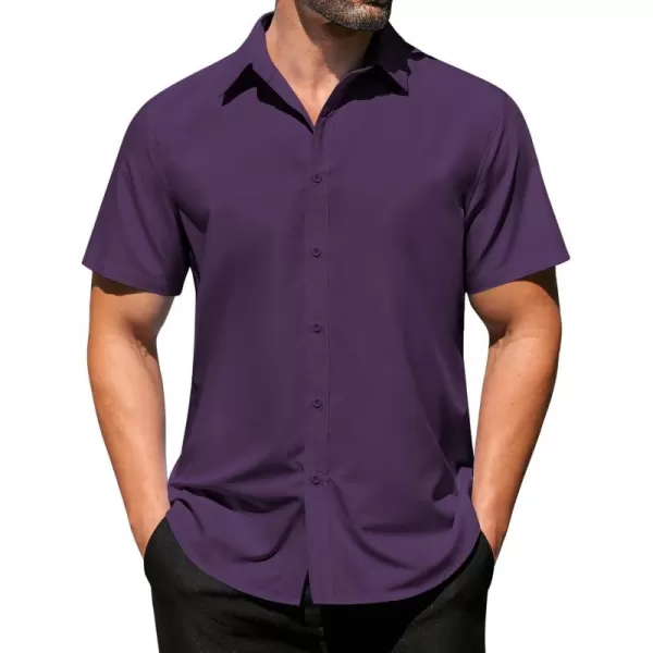 COOFANDY Men's Casual Dress Shirts Short Sleeve Wrinkle Free Casual Button Down Shirts