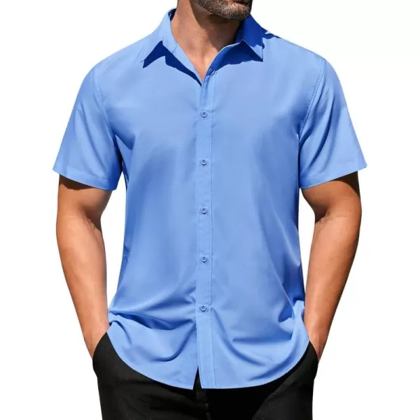 COOFANDY Men's Casual Dress Shirts Short Sleeve Wrinkle Free Casual Button Down Shirts