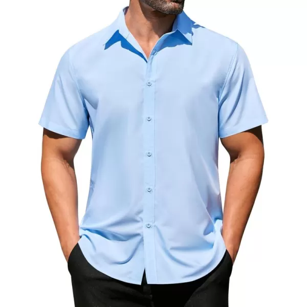 COOFANDY Men's Casual Dress Shirts Short Sleeve Wrinkle Free Casual Button Down Shirts