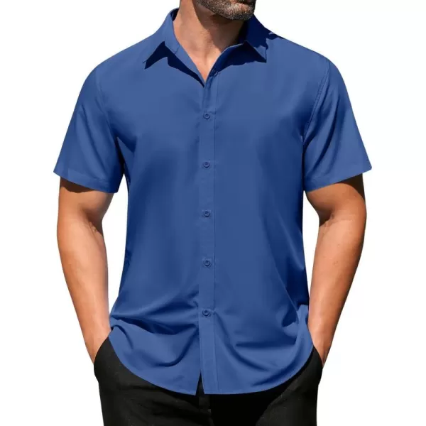 COOFANDY Men's Casual Dress Shirts Short Sleeve Wrinkle Free Casual Button Down Shirts