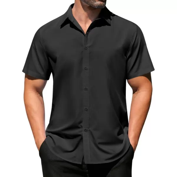 COOFANDY Men's Casual Dress Shirts Short Sleeve Wrinkle Free Casual Button Down Shirts