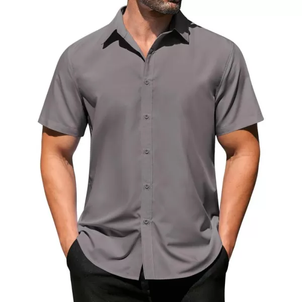 COOFANDY Men's Casual Dress Shirts Short Sleeve Wrinkle Free Casual Button Down Shirts