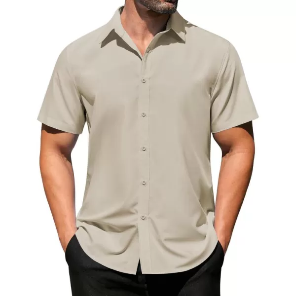 COOFANDY Men's Casual Dress Shirts Short Sleeve Wrinkle Free Casual Button Down Shirts