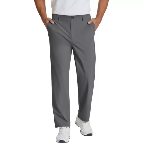 COOFANDY Men's Casual Pants Classic Fit Flat Front Pants Lightweight Elastic Waist Golf Trousers with Pockets