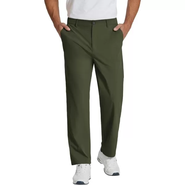COOFANDY Men's Casual Pants Classic Fit Flat Front Pants Lightweight Elastic Waist Golf Trousers with Pockets