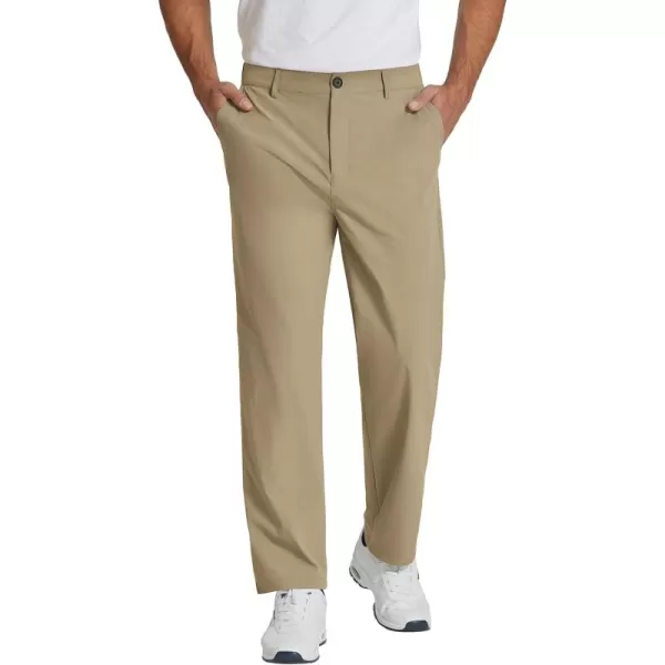 COOFANDY Men's Casual Pants Classic Fit Flat Front Pants Lightweight Elastic Waist Golf Trousers with Pockets