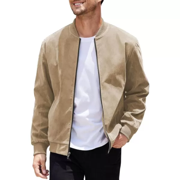 COOFANDY Men's Casual Varsity Jacket Vintage Lightweight Suede Bomber Jackets