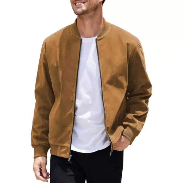 COOFANDY Men's Casual Varsity Jacket Vintage Lightweight Suede Bomber Jackets