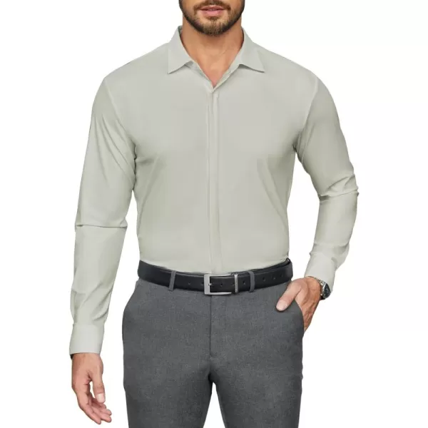 COOFANDY Men's Dress Shirts Long Sleeve Solid Stretch Wrinkle Free Shirt Formal Business Button Down Shirt