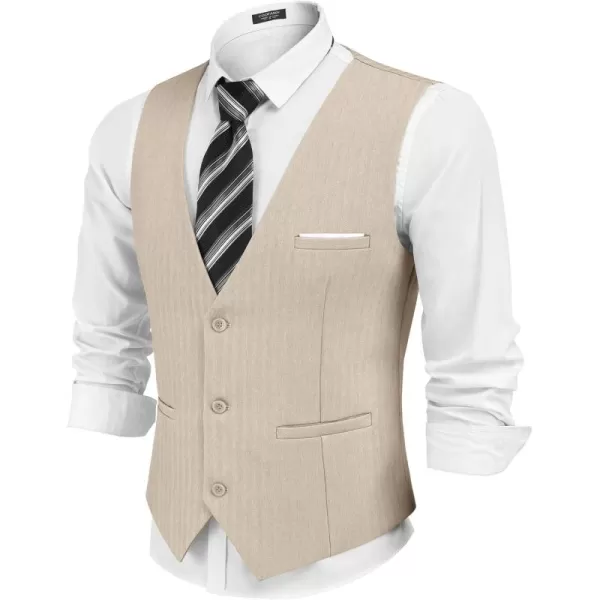 COOFANDY Mens Dress Vest Casual Business Waistcoat Formal Wedding 3 Button Suit Vest