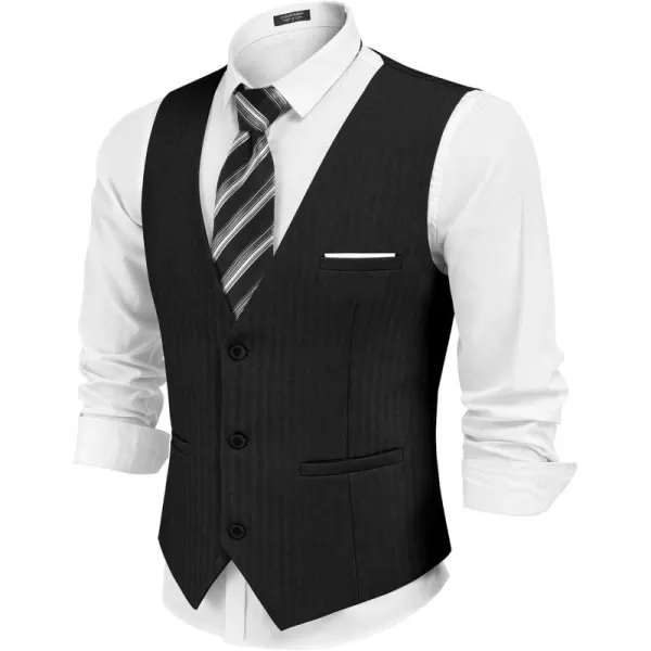 COOFANDY Mens Dress Vest Casual Business Waistcoat Formal Wedding 3 Button Suit Vest