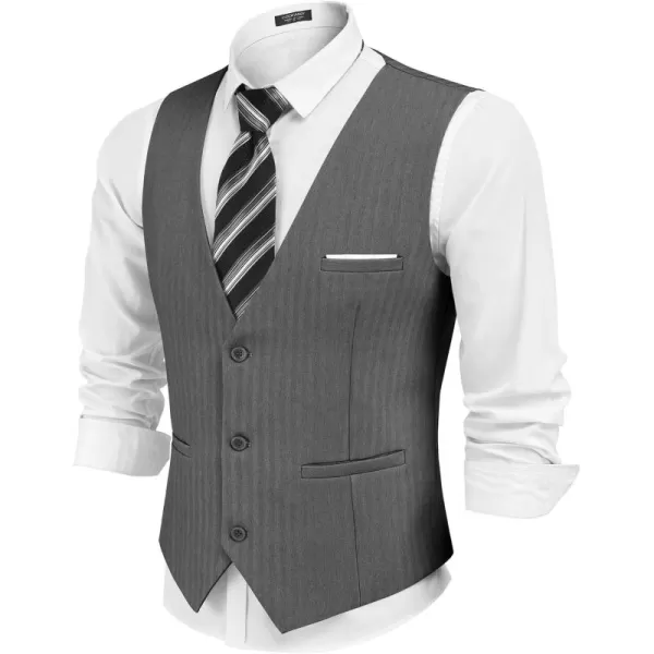 COOFANDY Mens Dress Vest Casual Business Waistcoat Formal Wedding 3 Button Suit Vest