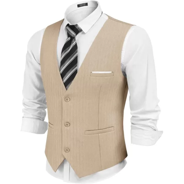 COOFANDY Mens Dress Vest Casual Business Waistcoat Formal Wedding 3 Button Suit Vest
