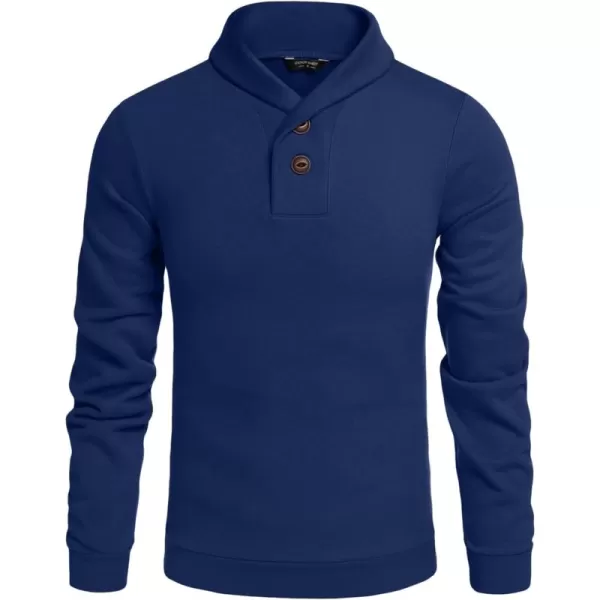 COOFANDY Men's Fashion Shawl Collar Pullover Casual Long Sleeve Knitted Sweater Sweatshirts