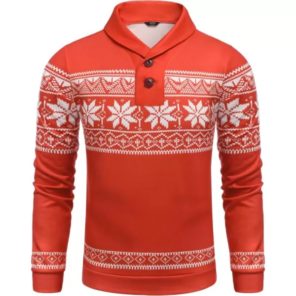 COOFANDY Men's Fashion Shawl Collar Pullover Casual Long Sleeve Knitted Sweater Sweatshirts