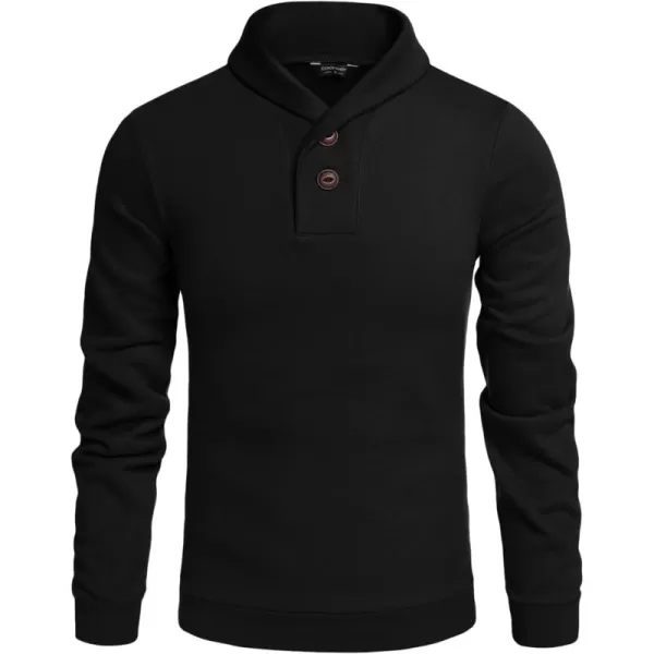 COOFANDY Men's Fashion Shawl Collar Pullover Casual Long Sleeve Knitted Sweater Sweatshirts
