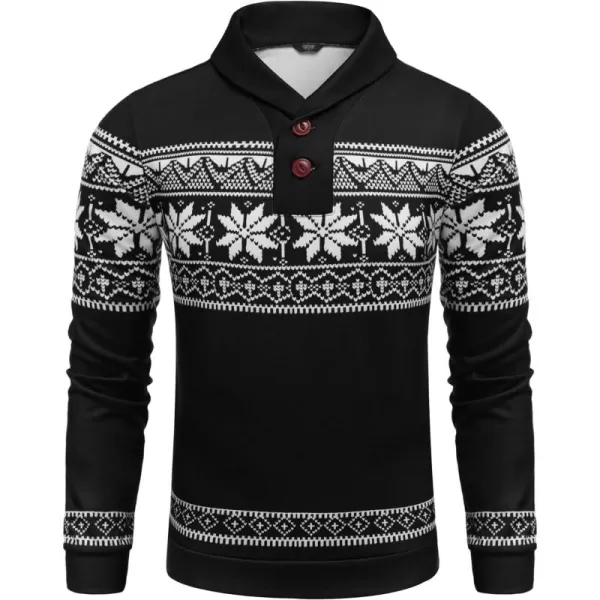 COOFANDY Men's Fashion Shawl Collar Pullover Casual Long Sleeve Knitted Sweater Sweatshirts