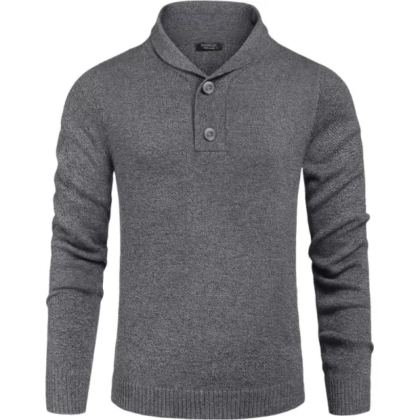 COOFANDY Men's Fashion Shwal Collar Sweater Slim Fit Cable Knit Pullover Sweater with Button