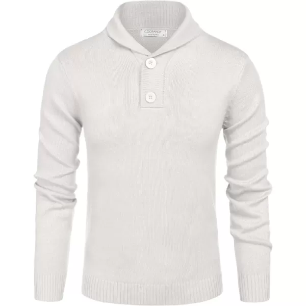 COOFANDY Men's Fashion Shwal Collar Sweater Slim Fit Cable Knit Pullover Sweater with Button