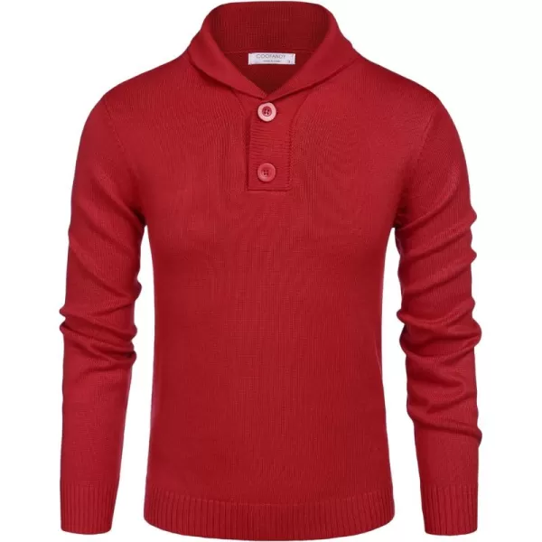 COOFANDY Men's Fashion Shwal Collar Sweater Slim Fit Cable Knit Pullover Sweater with Button