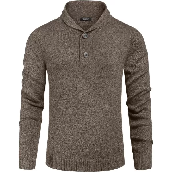 COOFANDY Men's Fashion Shwal Collar Sweater Slim Fit Cable Knit Pullover Sweater with Button
