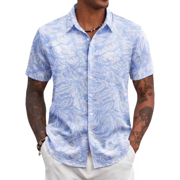 COOFANDY Mens Hawaiian Floral Shirts Tropical Button Down Shirt Summer Beach Shirt
